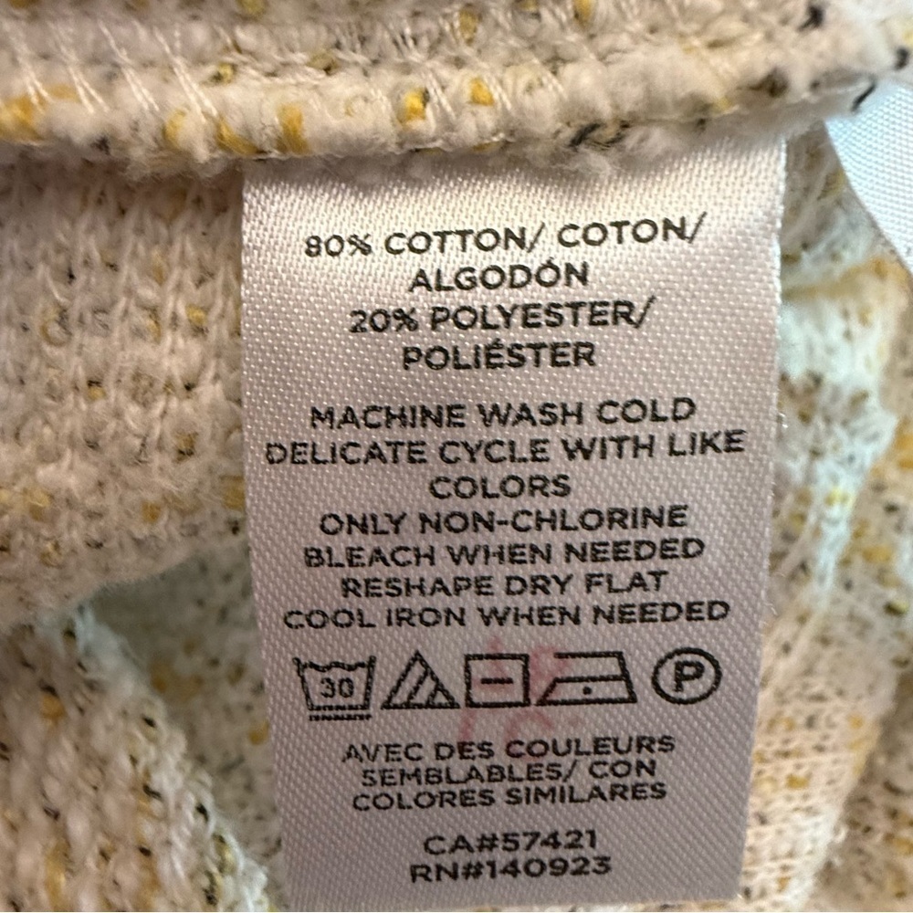 LOFT yellow Tweed Sleeveless Ruffle Hem dress size 10P - Picture 8 of 11
